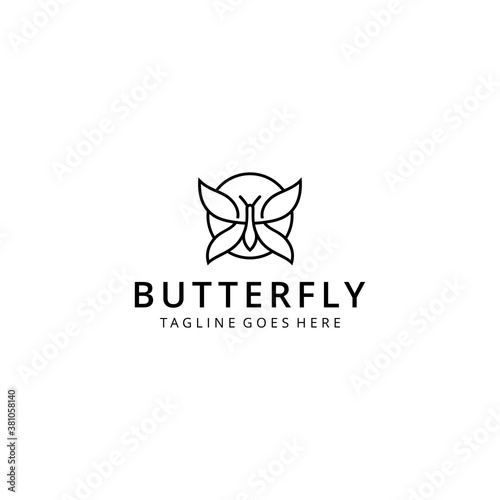 Fototapeta Naklejka Na Ścianę i Meble -  Creative modern beauty Butterfly logo template Vector illustration
