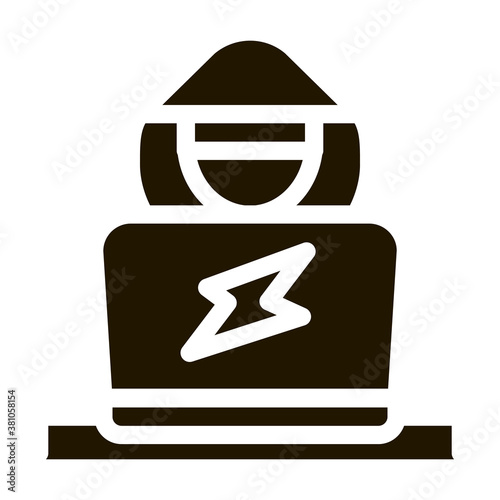Hacker glyph icon vector. Hacker Sign. isolated symbol illustration