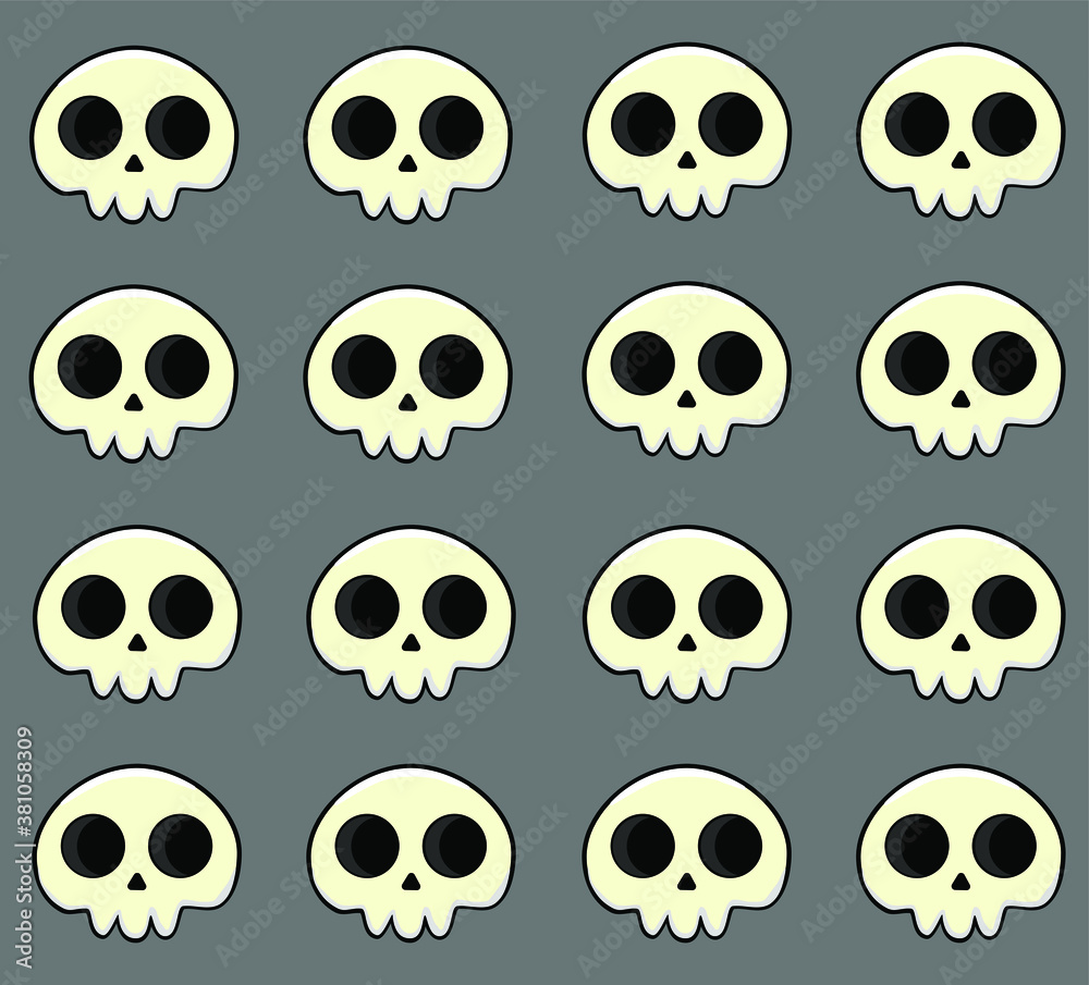 Pattern for Halloween. Background with skulls for the holidays. Colored background for the holidays. Cute skulls Pattern for Halloween. Background with skulls for the holidays. Colored background for the holidays. Cute skulls