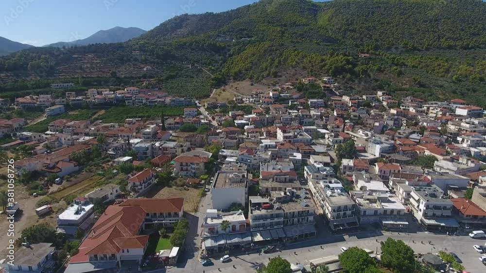 Aerial view of Palea Epidavros village in Greece Aerial view of Palea Epidavros village in Greece