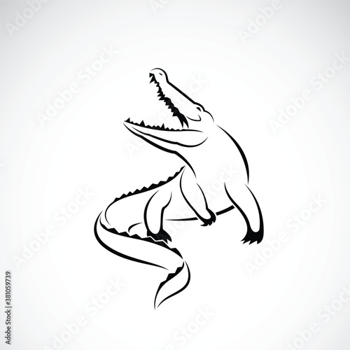 Vector of crocodile design on white background. Wild Animals. Reptile. Easy editable layered vector illustration.