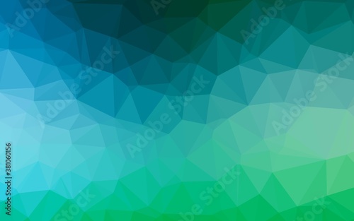 Light Blue, Green vector abstract mosaic pattern. Creative illustration in halftone style with gradient. The best triangular design for your business.