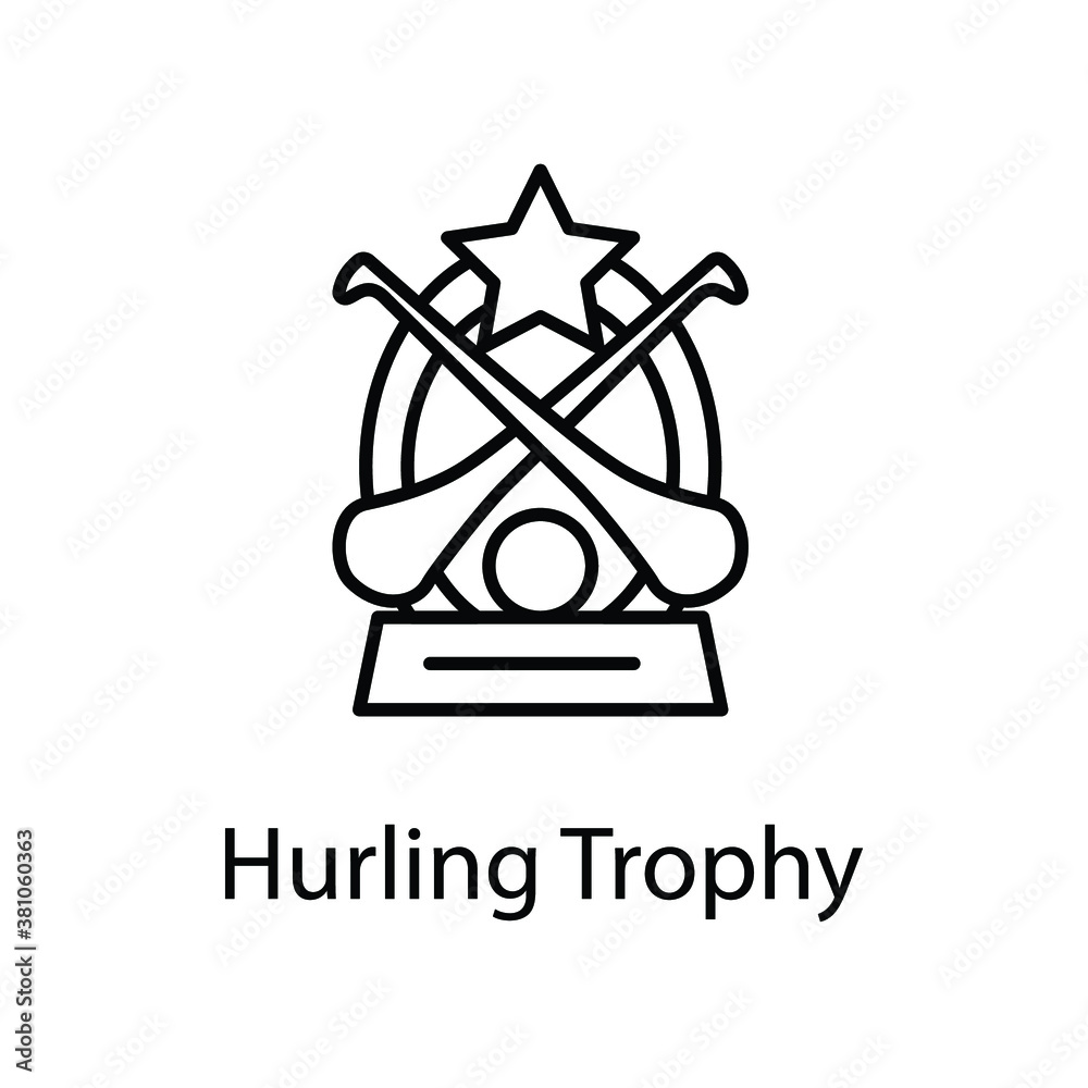 hurling award trophy vector line icon hurling award trophy vector line icon
