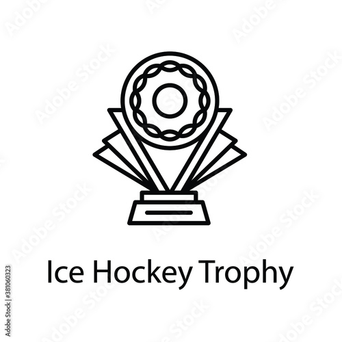 ice hokey, award trophy vector line icon