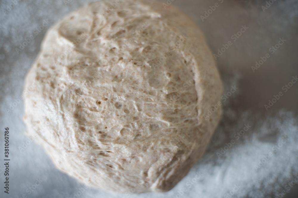 bread dough made with rye flour