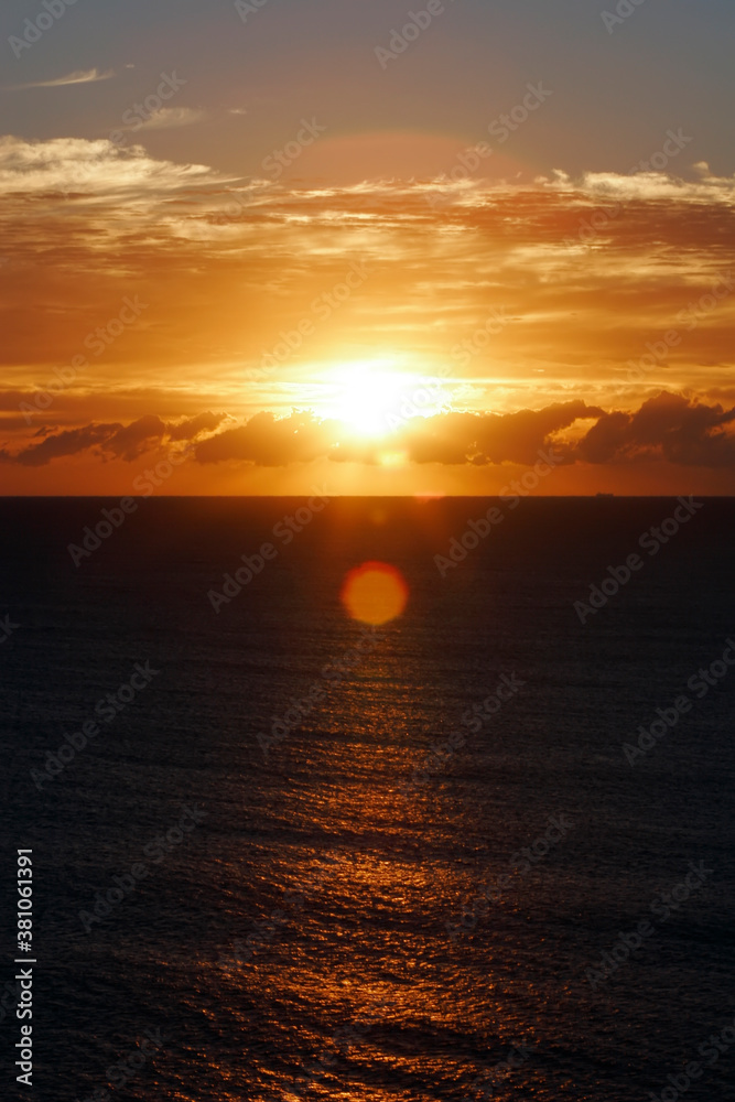 Beautiful sunset over the sea horizon in Australia