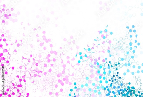 Light Purple  Pink vector background with forms of artificial intelligence.