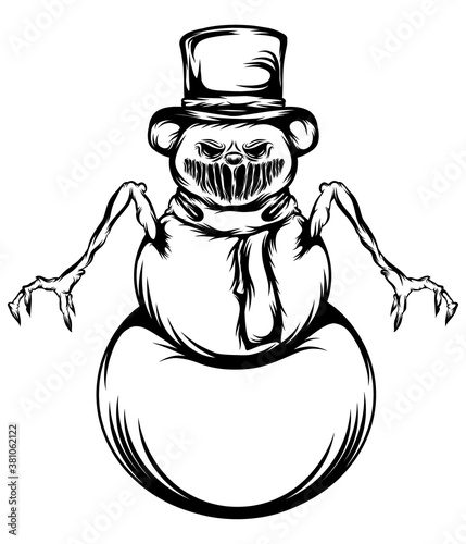 The tattoos of Mr. snowman is using the big hat