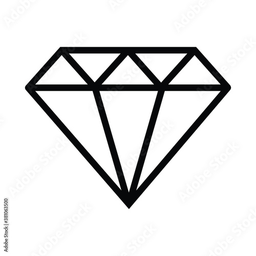 Dimond vector line icon photo