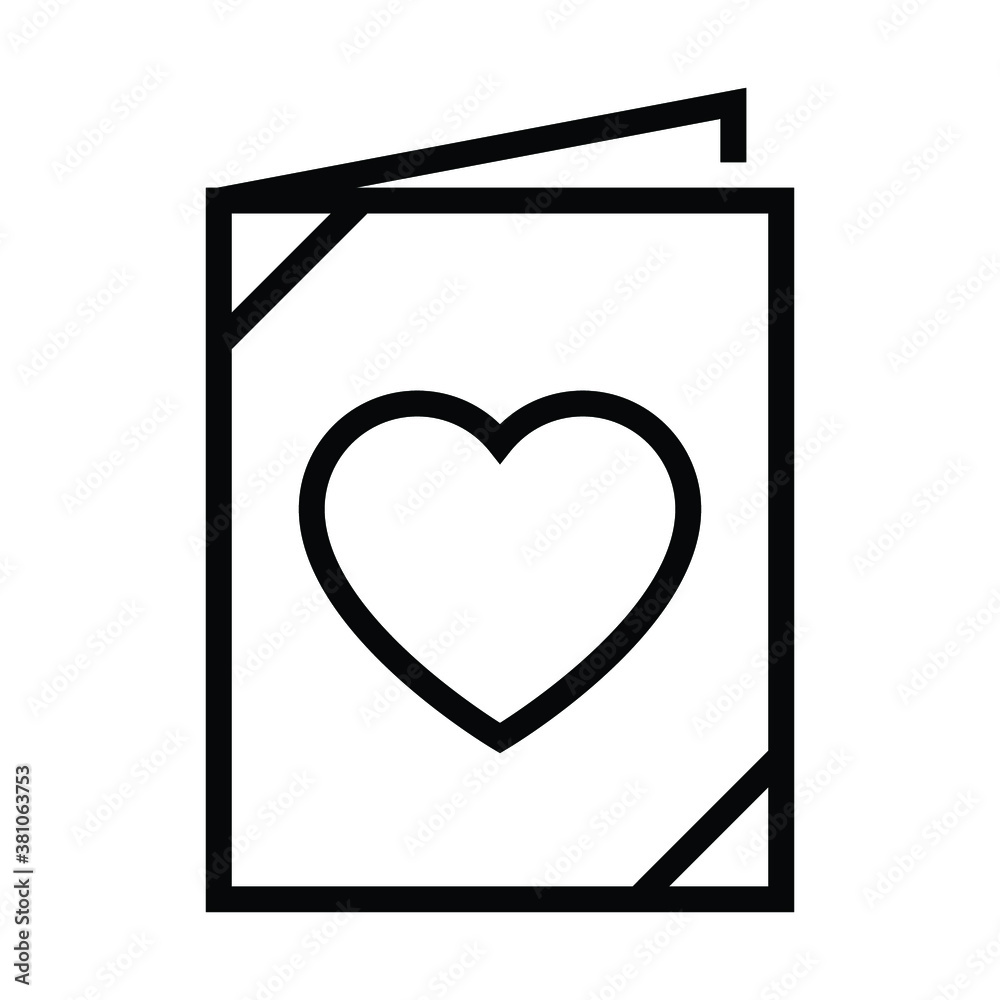 invitation card vector line icon invitation card vector line icon