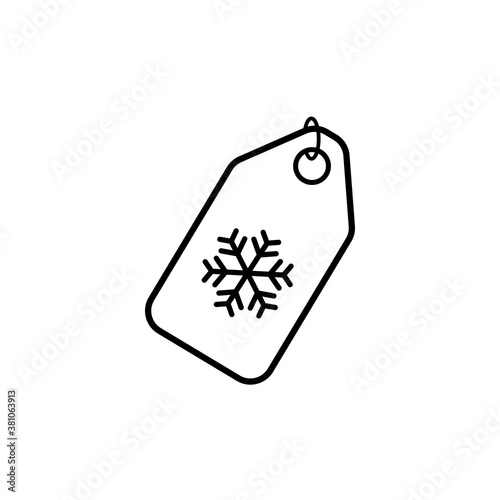 Price tag with snowflakes. Flat design. Vector graphics.