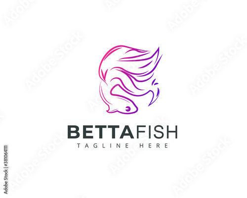 Betta Fish Modern Logo fish silhouette template logo design vector illustration 