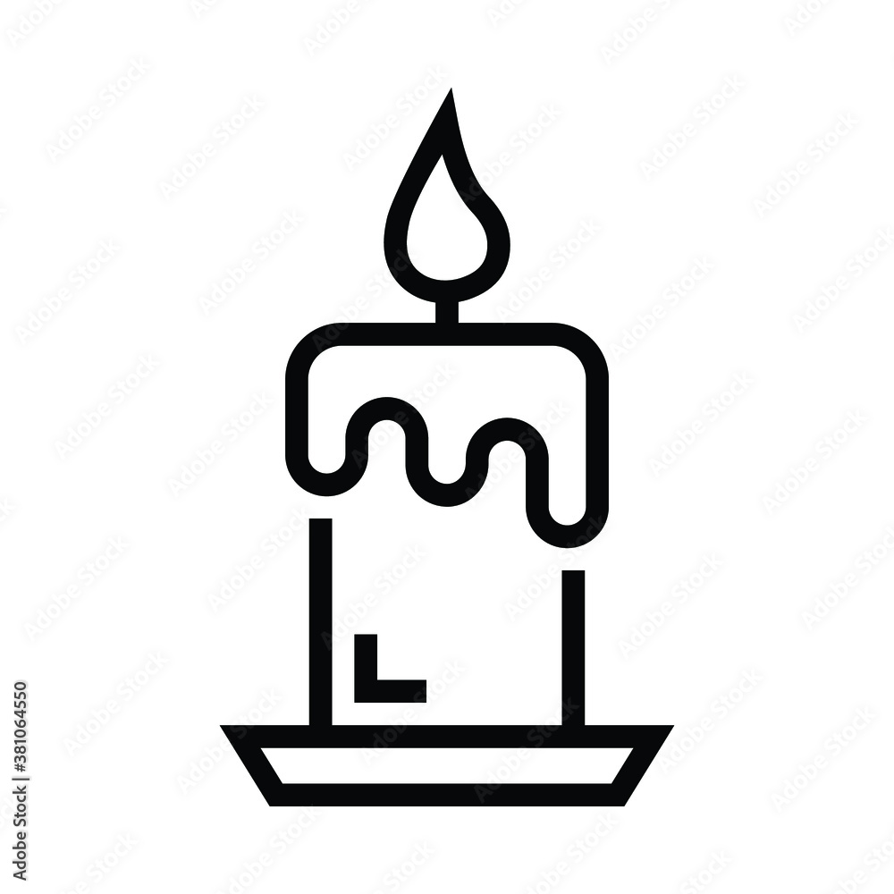 candle vector line icon candle vector line icon