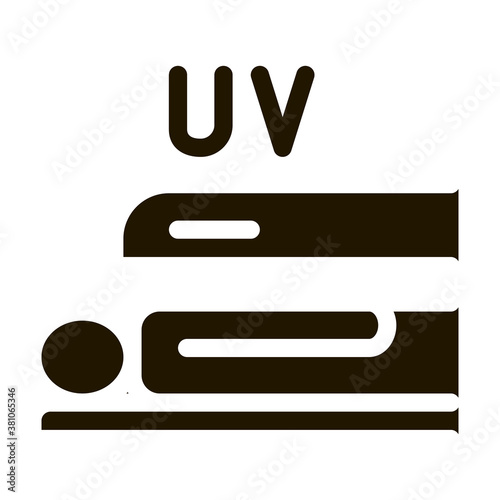 Tanning in Solarium glyph icon vector. Tanning in Solarium Sign. isolated symbol illustration