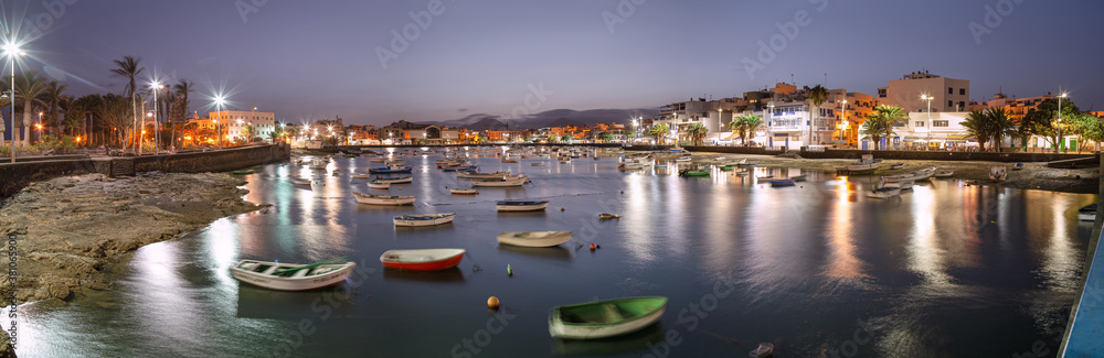 Panoramic view of charco de San Ginés in Arrecife, Lanzarote, Canary Islands, Spain.