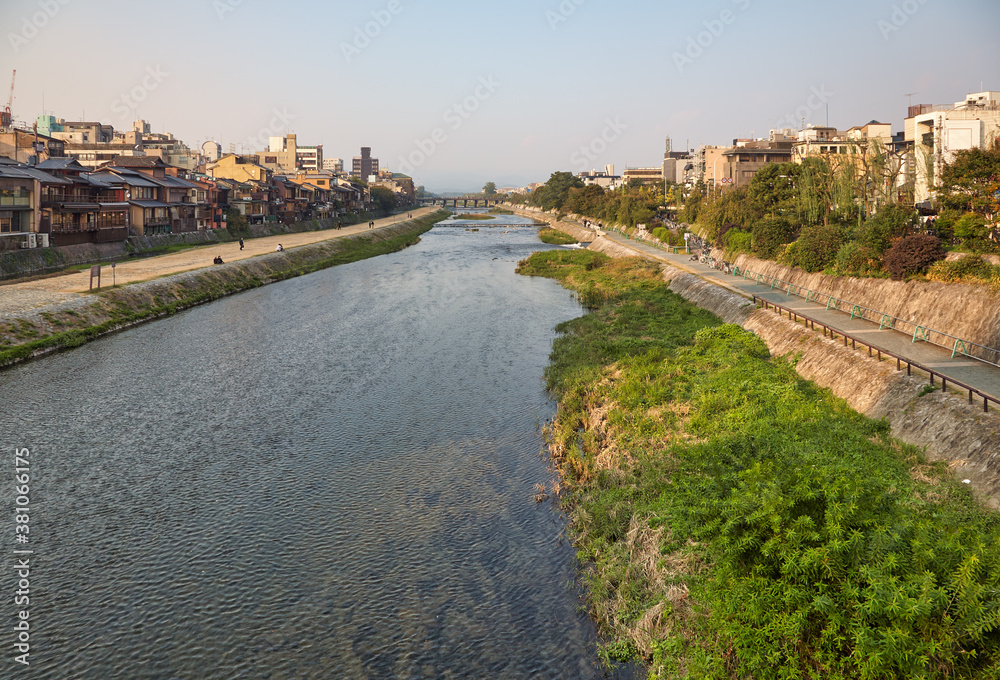 The Kamo River. Kyoto. Japan