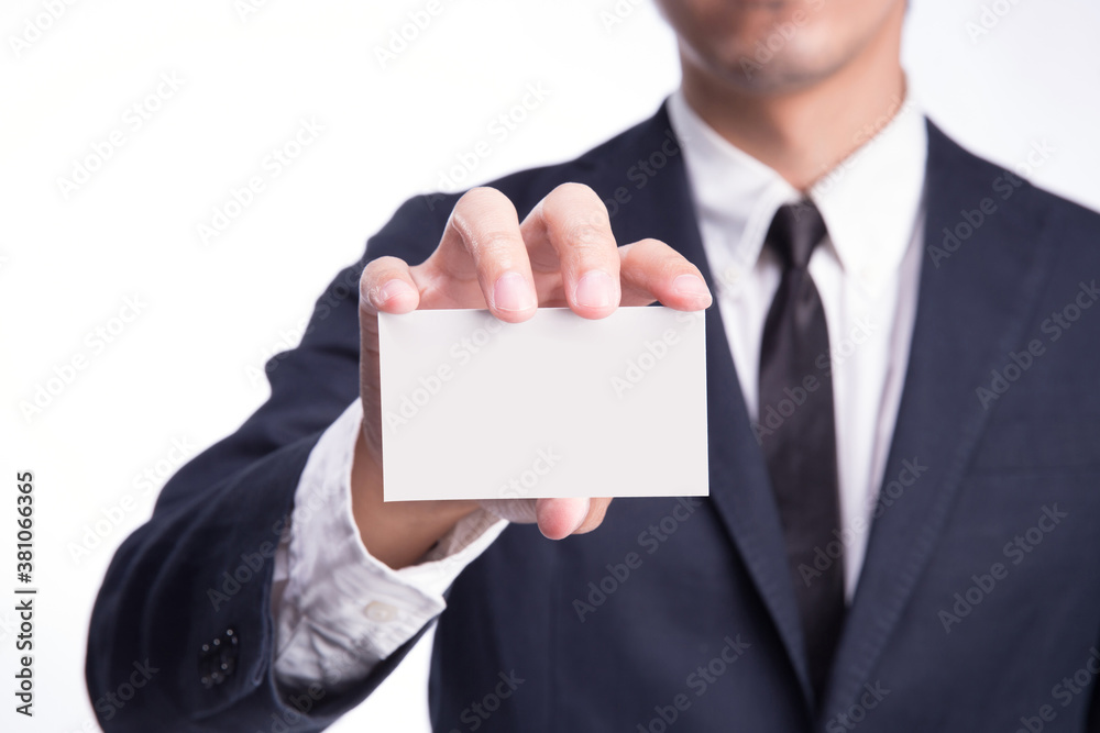 businessman hold business card , contact us concept.. businessman hold business card , contact us concept..
