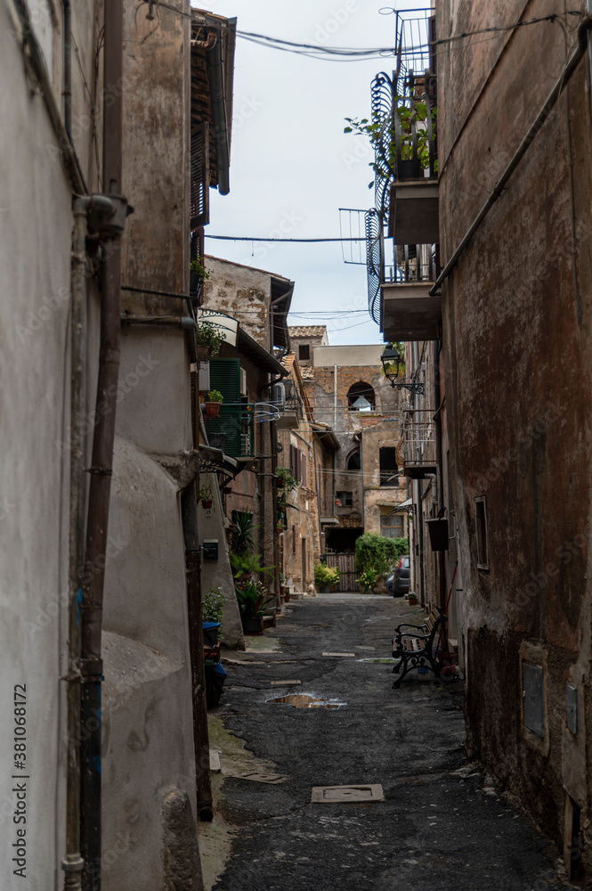 architecture of alleys and buildings in the town of Nepi