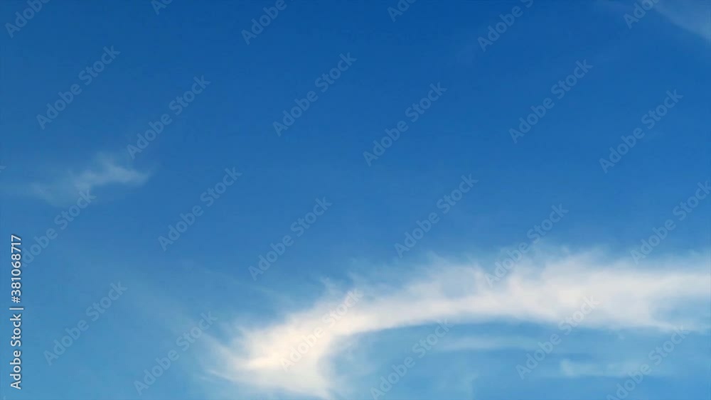 Beautiful sunny clear blue sky background with white cirrus or cirrocumulus cloud & cumulus or cirrostratus cloudscape moved on daylight horizon in tropical summer or spring sunlight, B-roll TimeLapse Beautiful sunny clear blue sky background with white cirrus or cirrocumulus cloud & cumulus or cirrostratus cloudscape moved on daylight horizon in tropical summer or spring sunlight, B-roll TimeLapse