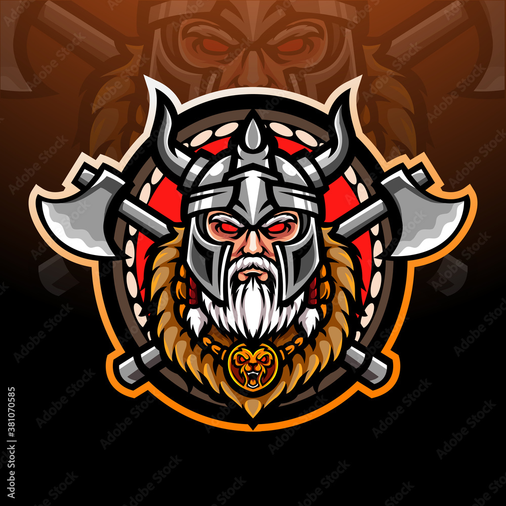 Viking esport logo mascot design Stock Vector | Adobe Stock