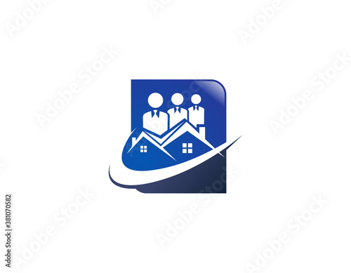 Real estate agent logo design illustration