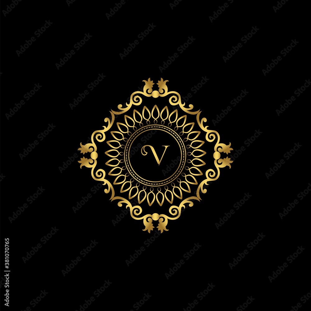 Letter V Luxury Ornament Logo. Monogram Crest Initial Letter Vector Design. Letter V Luxury Ornament Logo. Monogram Crest Initial Letter Vector Design.