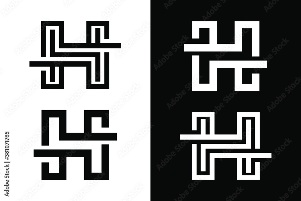 Letter H with line design concept. Very suitable in various business purposes, also for icon, symbol and many more. Letter H with line design concept. Very suitable in various business purposes, also for icon, symbol and many more.