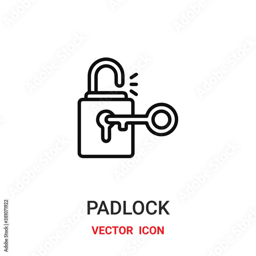 padlock icon vector symbol. padlock symbol icon vector for your design. Modern outline icon for your website and mobile app design.