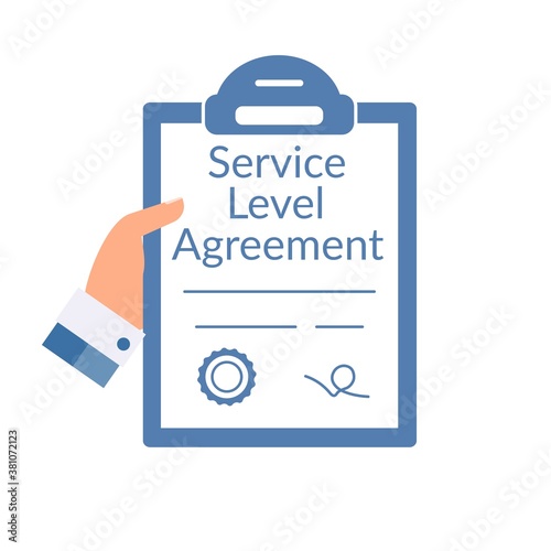 Service Level Agreement . Vector icon isolated on white background.