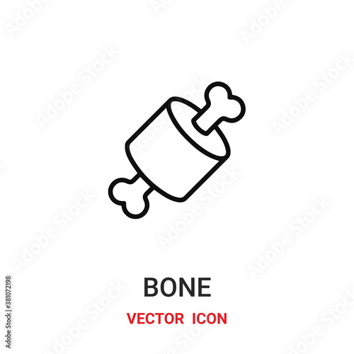 bone icon vector symbol. bone symbol icon vector for your design. Modern outline icon for your website and mobile app design.