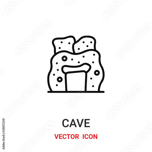 cave icon vector symbol. cave symbol icon vector for your design. Modern outline icon for your website and mobile app design.