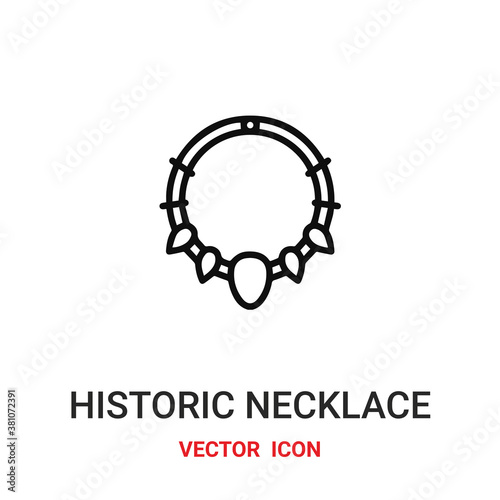 Historic necklace vector icon. Modern, simple flat vector illustration for website or mobile app.Antique necklace symbol, logo illustration. Pixel perfect vector graphics