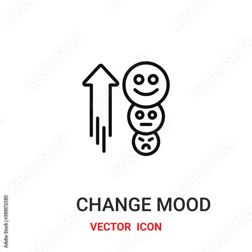 change mood icon vector symbol. moods symbol icon vector for your design. Modern outline icon for your website and mobile app design.