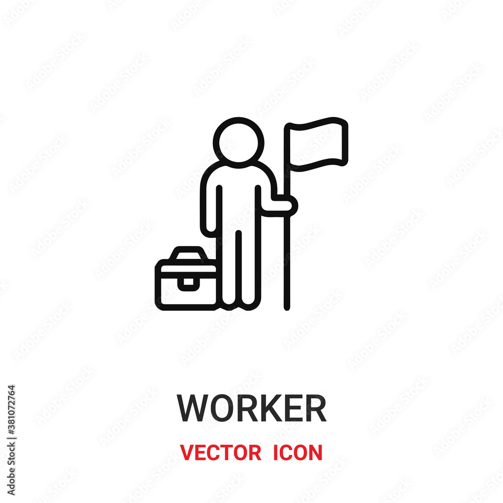 Worker vector icon. Modern, simple flat vector illustration for website or mobile app.Success symbol, logo illustration. Pixel perfect vector graphics Worker vector icon. Modern, simple flat vector illustration for website or mobile app.Success symbol, logo illustration. Pixel perfect vector graphics