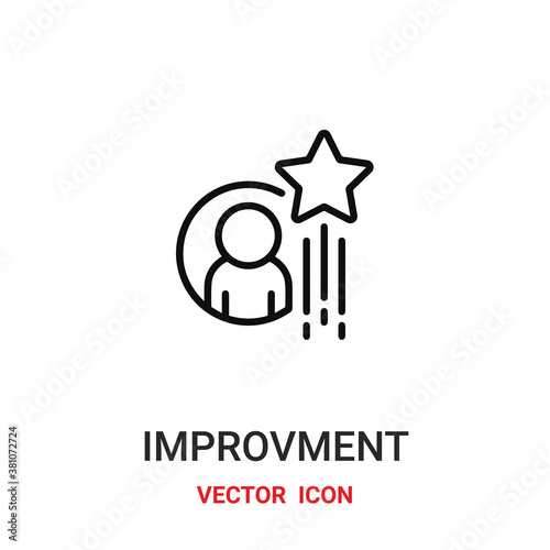 Improvment vector icon. Modern, simple flat vector illustration for website or mobile app.Growth chart symbol, logo illustration. Pixel perfect vector graphics	