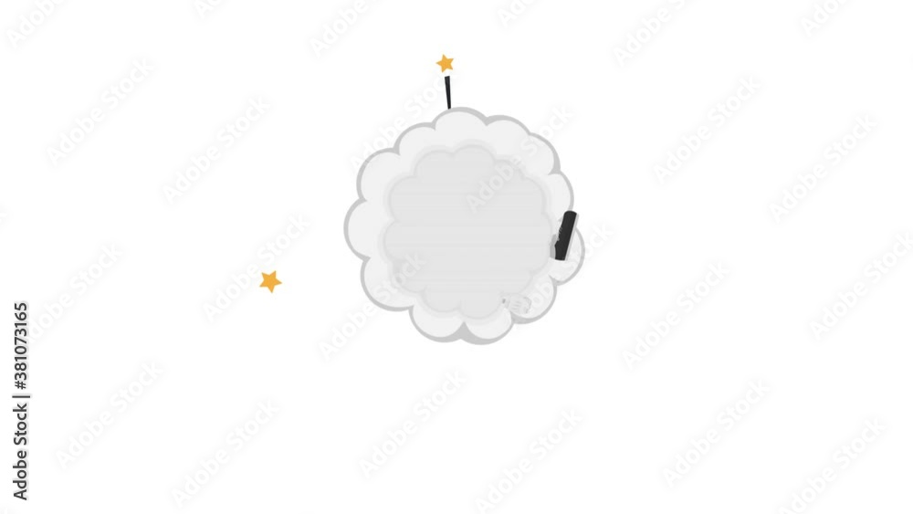 Animation of a fight cloud. Cartoon style, alpha channel enabled