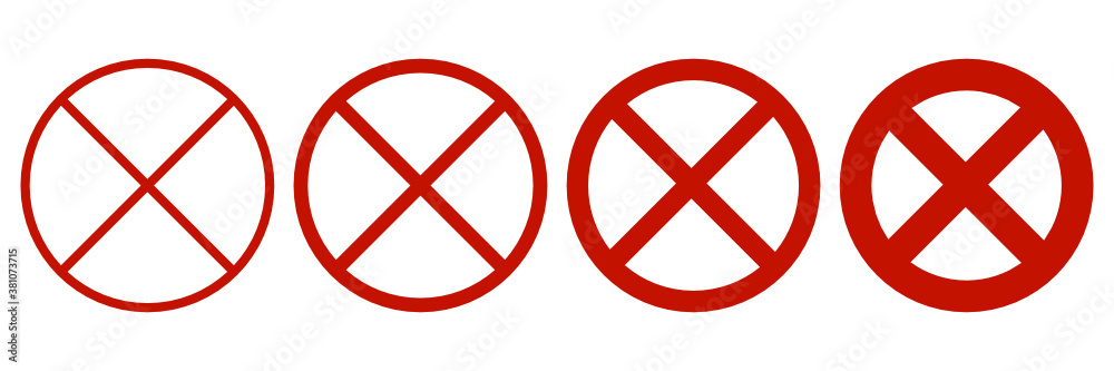 Obraz premium Set of red x mark