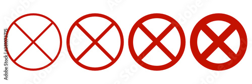 Set of red x mark