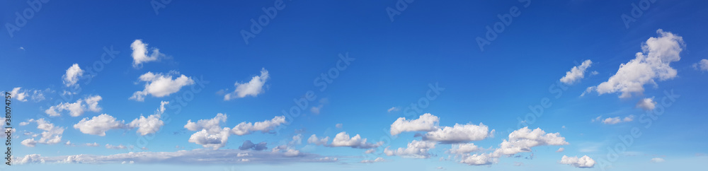White clouds on blue sky. nature panorama background White clouds on blue sky. nature panorama background