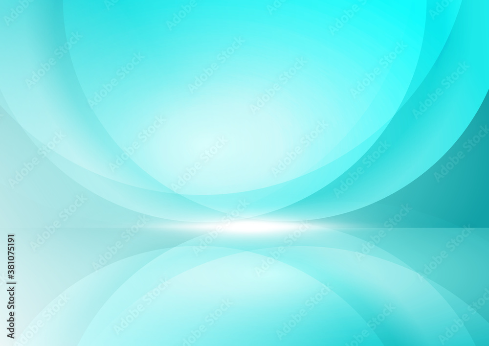 Obraz premium Abstract blue geometric circles overlapping background with light blue.