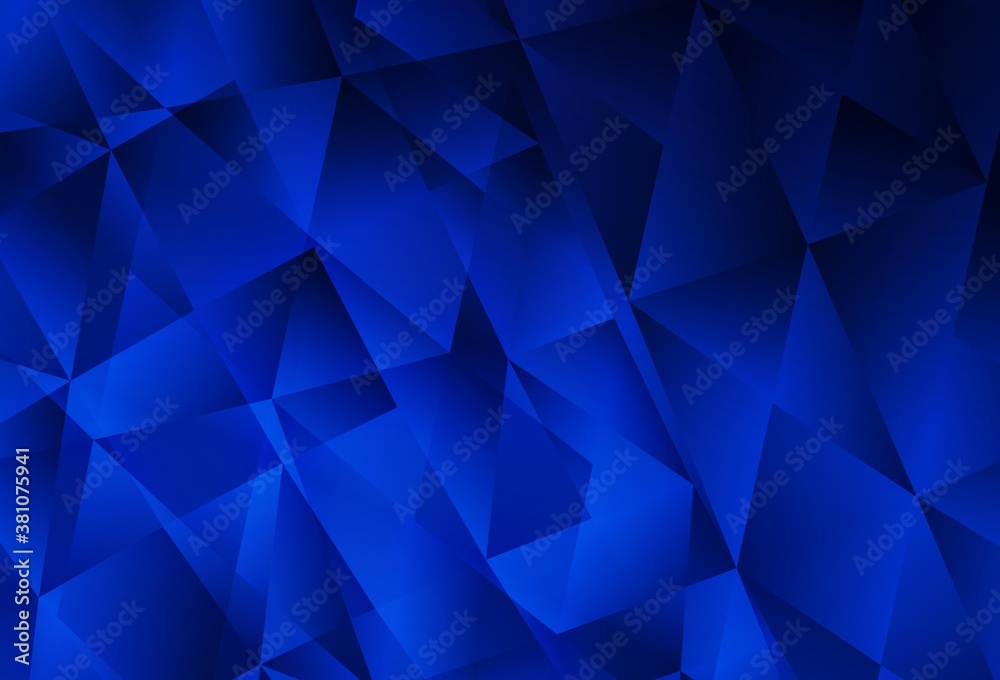 Dark BLUE vector low poly texture.