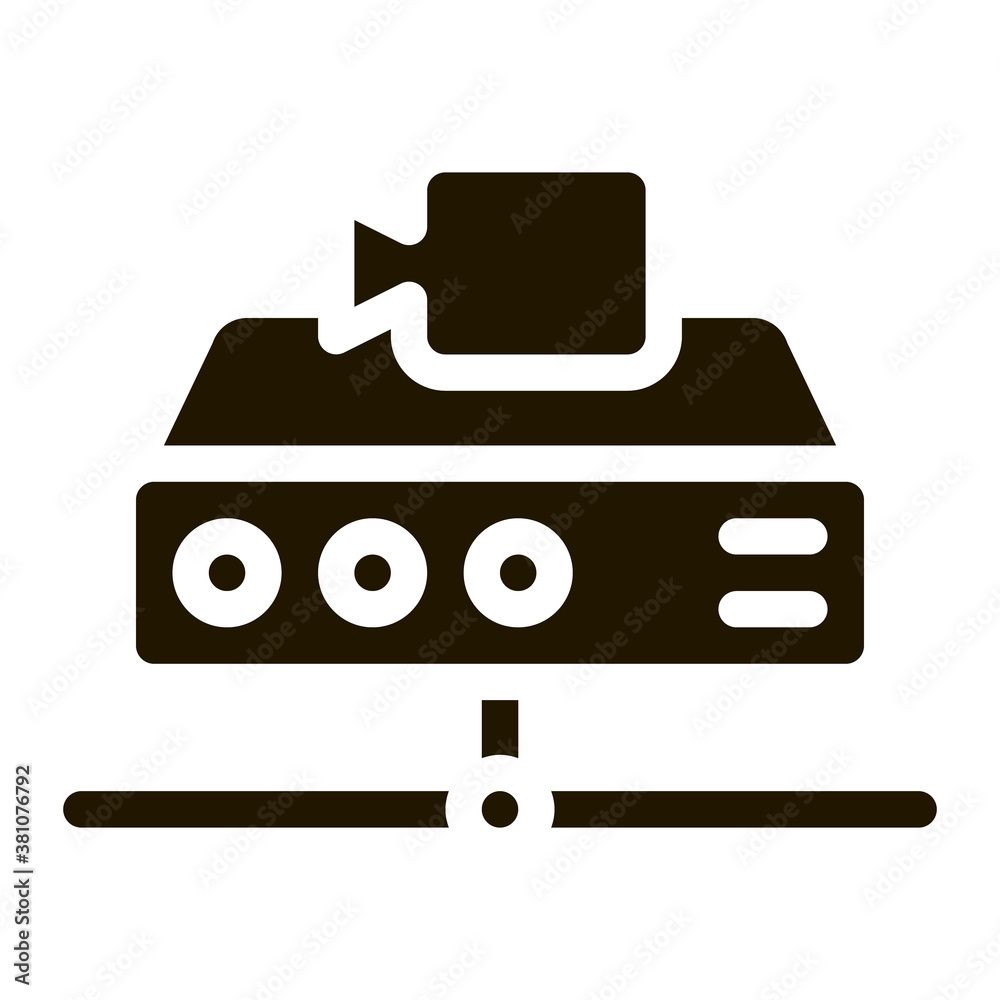 Fototapeta premium Digital Camcorder glyph icon vector. Digital Camcorder Sign. isolated symbol illustration