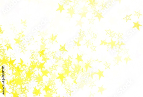 Light Yellow vector background with colored stars.