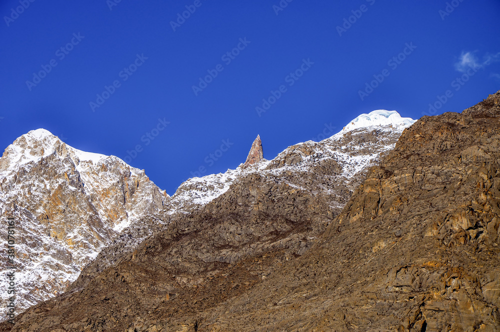 Ladyfinger peak 6,000 meters above sea level in the karakoram mountains range  
