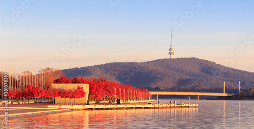 Canberra, Lake Burley Griffin foreshore in Autumn 