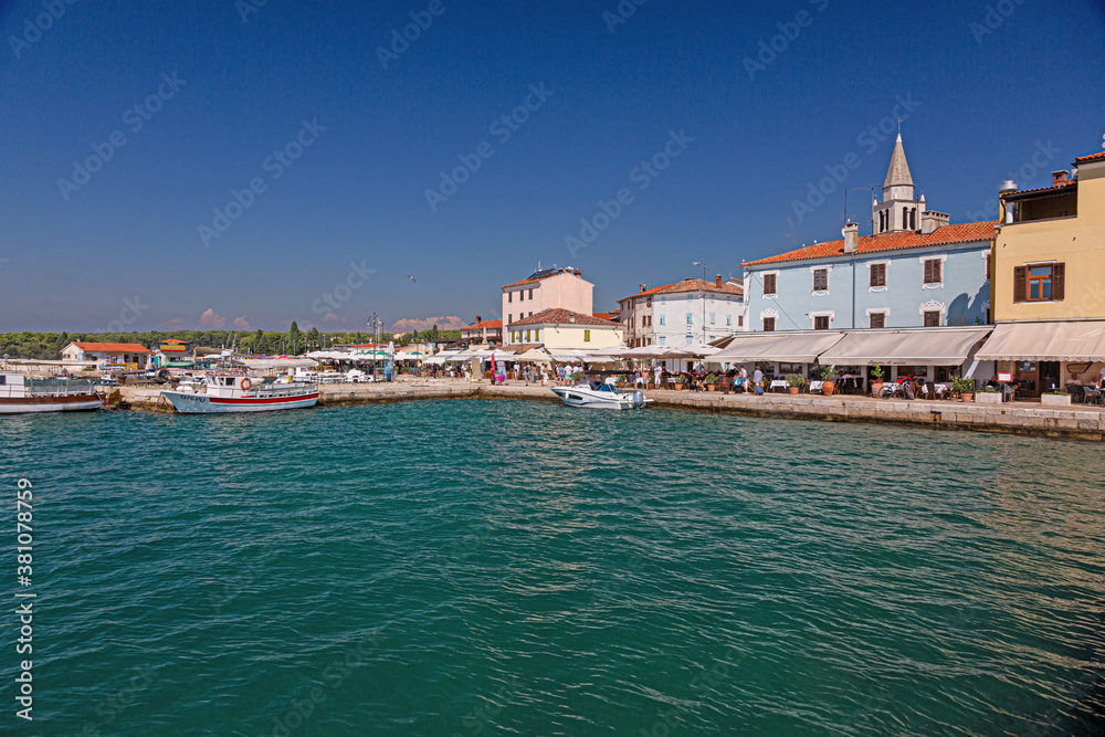 View onver the harbour of the historic town of Fazana on Istrian peninsula during daytime