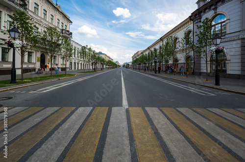 View of the street in the historical center of Kazan