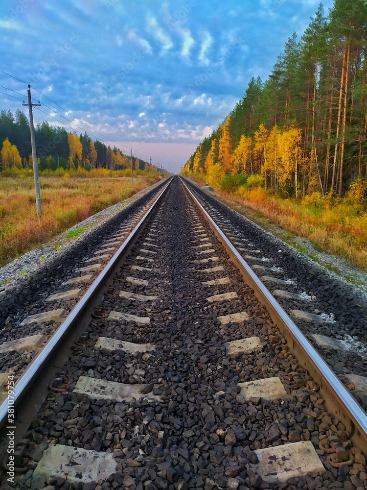 railroad in autumn