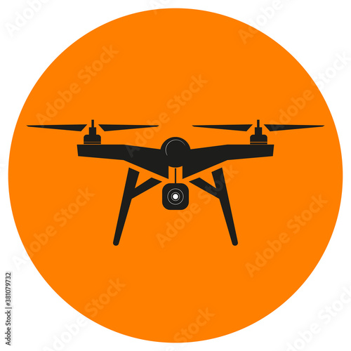 Vector Drone illustration on an Orange background