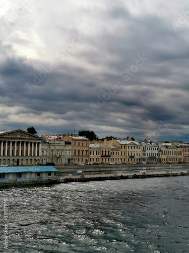 View of embankment of the river in Saint-Petersburg, Russia